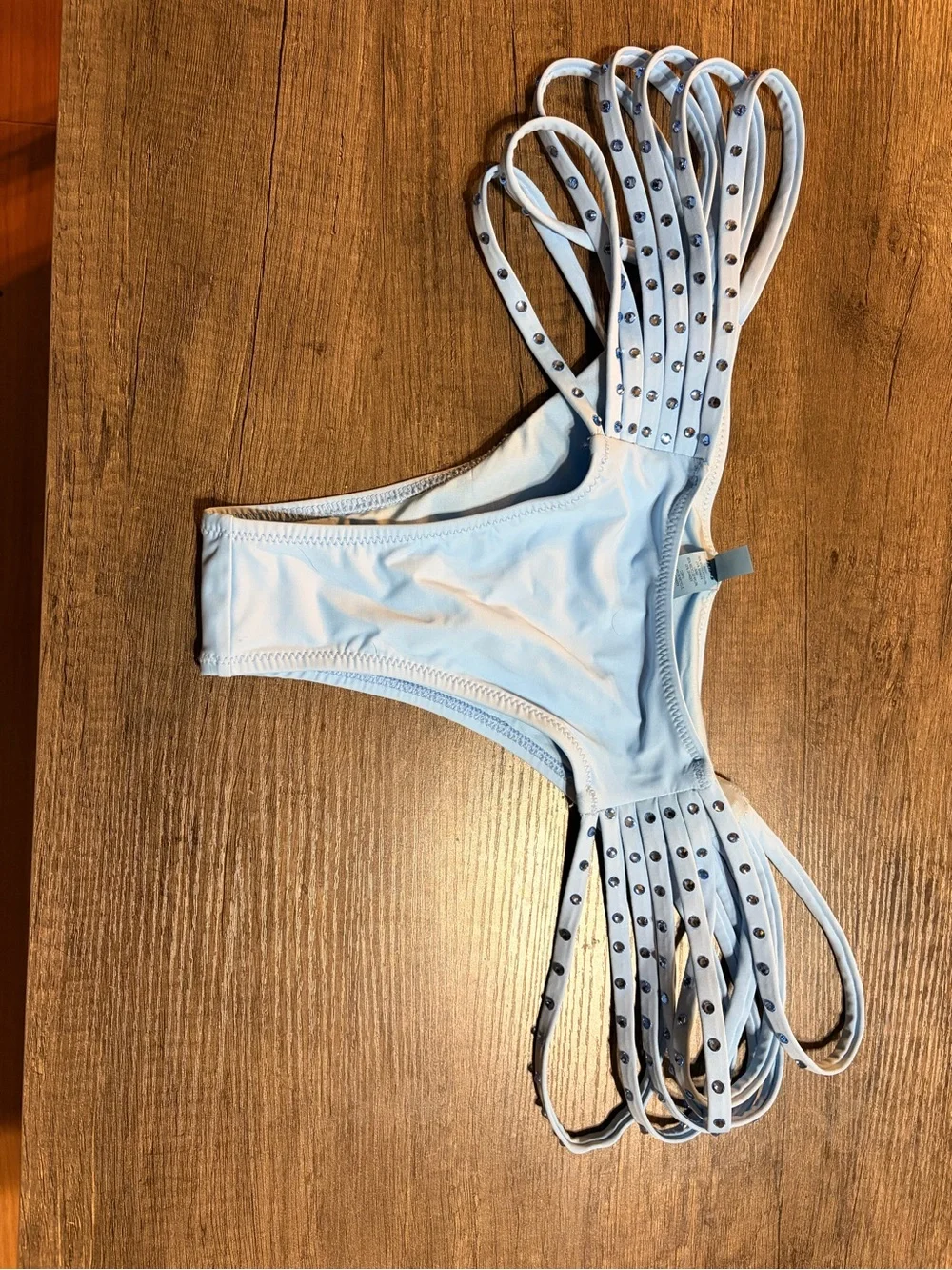 SKIMS Pale Blue Strappy Bikini Bottom with Stud Accents 🩵
